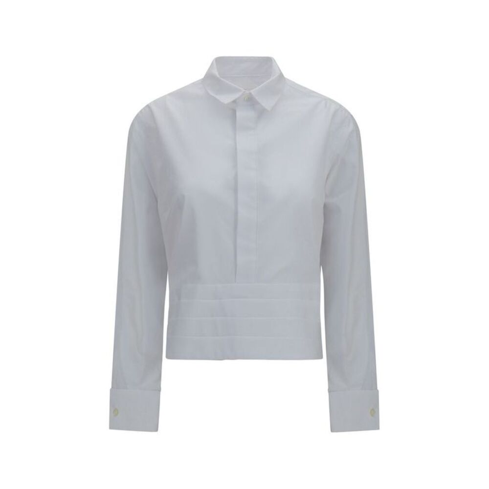 Sacai White Cotton Dress Women's Shirt